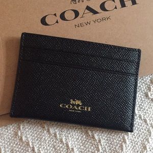 NWT Coach Leather Card Wallet / Flat Card Case